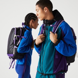Unisex Colorblock Zip Pocket Backpack