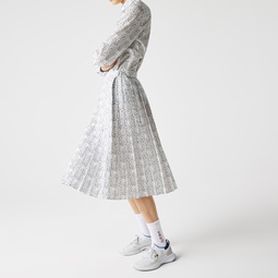 Womenu2019s Patterned Flowy Mid-Length Pleated Skirt