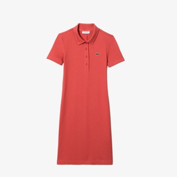Womens Short Sleeved Slim Fit Ribbed Cotton Dress
