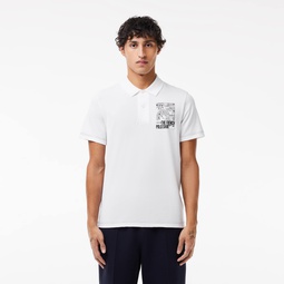 Mens Back & Front Print Lacoste Movement Polo