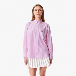 Womens Striped Cotton Poplin Shirt