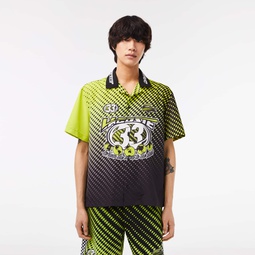 Men's Short Sleeve Ombre Checkerboard Print Shirt