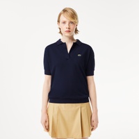 Womens Loose Fit Flowy Pique Polo