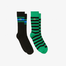 Unisex 2-Pack Striped Cotton Socks