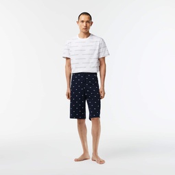 Men's Crocodile Print Cotton Jersey Pajama Shorts