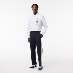 Mens Straight Fit Contrast Stripe Chinos