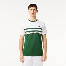 Mens Ultra-Dry Logo Stripe Pique Tennis T-Shirt