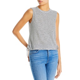 Stiped Side Cinched Muscle Tee