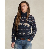 Regular Fit Wool Cashmere Patterned Turtleneck Sweater