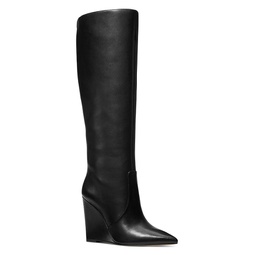 Womens Isra Pointed Toe Wedge Boots