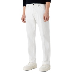 Loose Fit Gabardine Jeans in Solid White