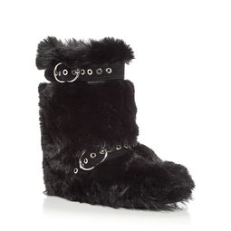 Womens Fluffed-Up Faux Fur Booties