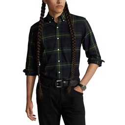 Cotton Flannel Plaid Custom Fit Button Down Shirt