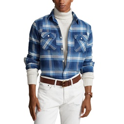 Classic Fit Printed Long Sleeve Button Front Flannel Shirt