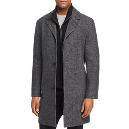 Sweater Bib Wool Blend Twill Coat
