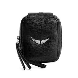 Swing Your Wings Leather Zip Pouch