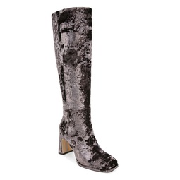 Womens Issabel Square Toe Wide Calf High Heel Boots