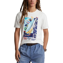 Classic Fit Sailboat Graphic Jersey Tee