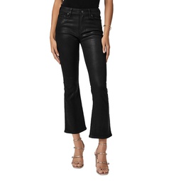 Claudine Ankle Kick Flare Jeans in Black Fog Lux Coated