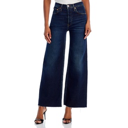 High Rise Wide Leg Cropped Jeans in Barely Worn