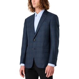Plaid Single Breasted Notch Lapel Suit Jacket