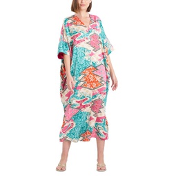 Orient Express Printed Charmeuse Caftan