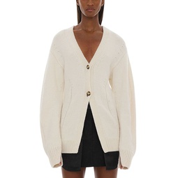 Fitted Waist Cashmere Cardigan Sweater