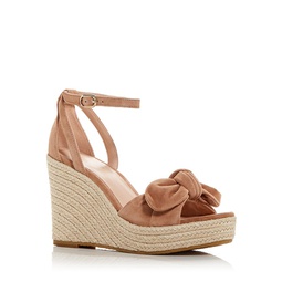 Womens Tianna Almond Toe Knotted Bow Espadrille Wedge Sandals