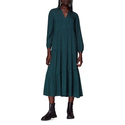 Vertical Dash Tiered Midi Dress