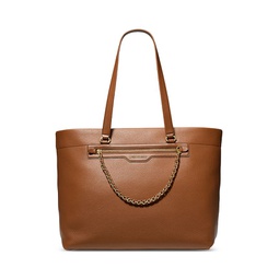 Slater Large Leather Top Zip Tote