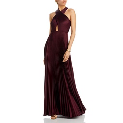 Athena Pleated Cutout Gown