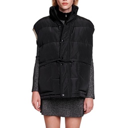 2-in-1 Quilted Sleeveless Puffer Jacket