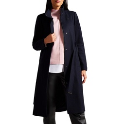 Stand Collar Belted Coat
