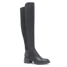 Womens Riva Lug Sole Over The Knee Boots