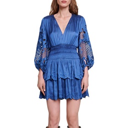 Lace Sleeve Double Layer Dress