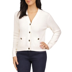 V Neck Button Front Cardigan