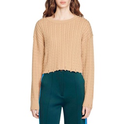 Alixa Cable Knit Round Neck Sweater