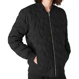 Quilted Logo Print Bomber Jacket