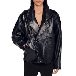 Clem Oversized Leather Jacket