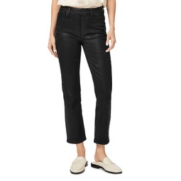 Cindy High Rise Straight Leg Jeans in Black Fog Luxe Coating