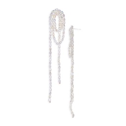 Imitation Pearl Knotted Shoulder Sweeping Drop Earrings