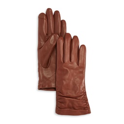 Metisse Ruched Leather Tech Gloves
