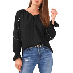 Embroidered Sleeve Blouse