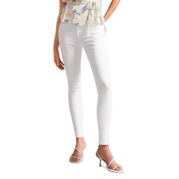 Ziarah Mid Rise Skinny Jeans in White