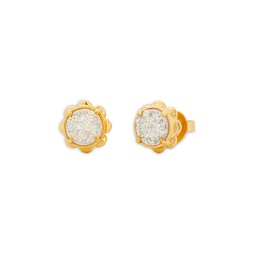 Glam Gems Gemstone Stud Earrings in Gold Tone