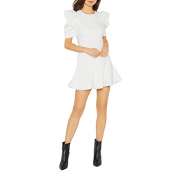 Alia Puff-Sleeve A-Line Mini Dress