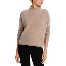 Rolled Edge Mock Neck Brushed Cashmere Sweater - 100% Exclusive