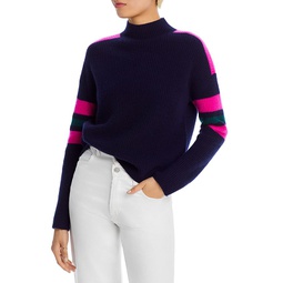 Stripe Sleeve Mock Neck Cashmere Sweater - 100% Exclusive