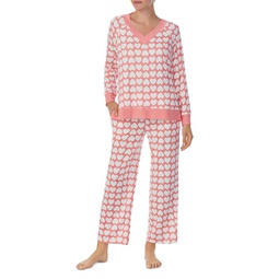 Long Sleeve V Neck Pajama Set