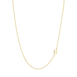 Asymmetrical Initial Necklace in 18K Gold-Plated Sterling Silver, 16